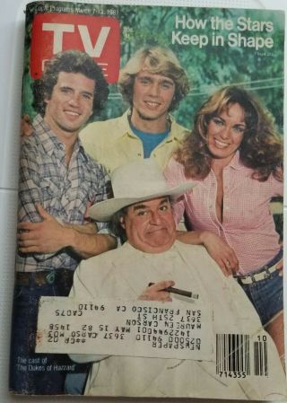 Vintage 1981 Dukes Of Hazzard Tv Guide March 7 - 13 80s Tv Ads Celebrities