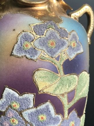 Nippon Coralene Vase 1909 JAPAN Japanese 7