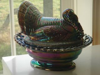 Mosser,  Carnival Glass,  Turkey Basket - 2 Pc Dish