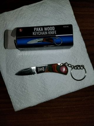 Adult Swim Pocket Knife Keychain W/box Paka Wood