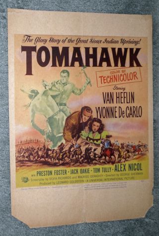 Tomahawk 1951 Movie Poster Van Heflin/yvonne De Carlo/alex Nicol