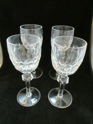 Set Of 4 Waterford Curraghmore Cut Crystal Tall Claret Wine Glasses - 7 1/8 "