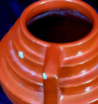 Catalina Island Pottery Art Deco Toyon Red Vase (small chips) 5