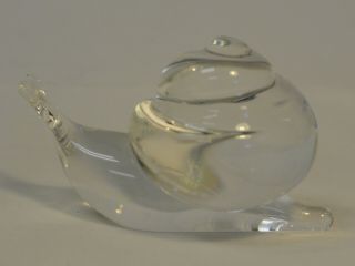 Steuben Glass Snail Hand Cooler Signed Crystal Paperweight - No Box 2 " Tall Zh2 - 10