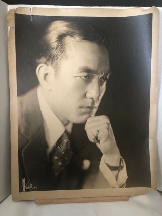 Autographed 1920s 14x11 Photo Kintaro Sessue Hayakawa Star American Silent Film