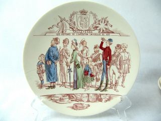 Sarreguemines Plate - " Visitors To The Universal Exposition Of 1889 " - England