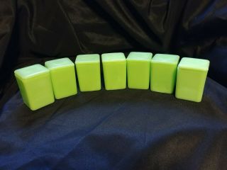 7 Jeannette Jadeite 3 " Small Spice Canister Box W/ Lid Blanks
