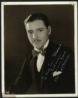 Mid - 1920s Double Weight Portrait Signed Inscribed By Ronald Colman
