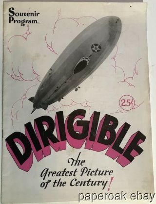 1931 Program For The Movie Dirigible With Fay Wray