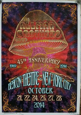 Rare Allman Brothers 45th Anniversary Limited Edition Poster