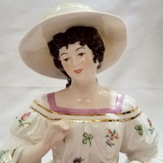 Karl Ens Porcelain Pincushion Doll Figure 1930s Woman In A Hat