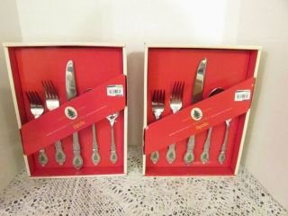 Wallace Spode Christmas Tree Stainless Flatware 40 Pc Set For 8
