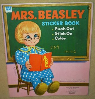 Family Affair - 1972 Mrs.  Beasley Sticker Book (whitman) - Push Out,  Stick On,  Color