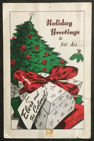 Elvis Presley Personal Owned Christmas Card Mailed From Graceland 1957