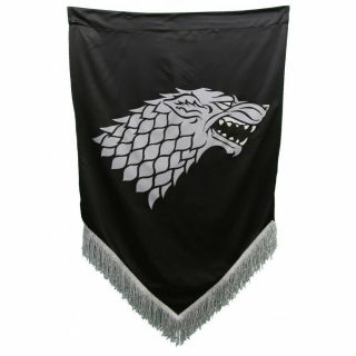 Game Of Thrones House Stark Sigil Wall Banner With Fringe 27 " X 45 " Got Flag