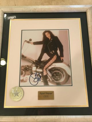 Cher Signed Framed Photo Motorcycle Guarantee Authenticity