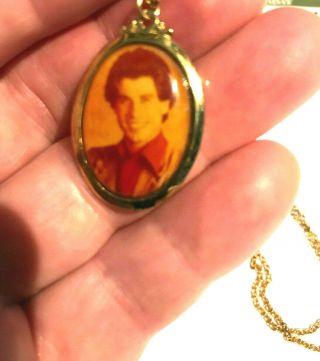 Vintage Gold Tone John Travolta Pendant Necklace From 1978 Old Stock
