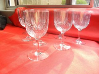 Antique Saint Louis Crystal 8 Wine Stemmed Glasses 8 Oz 6 1/4 "