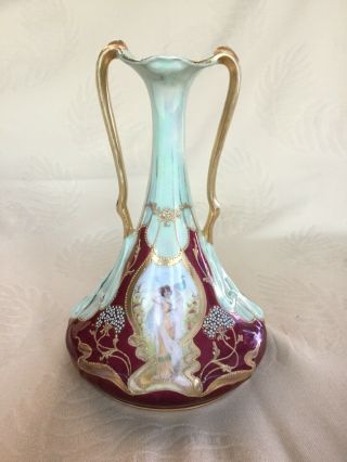 Gorgeous Art Nouveau Royal Windsor 502 Gilt/hand Painted Vase Germany 9 " T X 6 " W