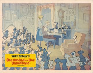 One Hundred And One 101 Dalmations British Walt Disney Lobby Card Piano
