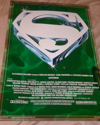 Superman The Movie 1978 Mylar Poster 21 " X 30 " Rare - Rare Ss