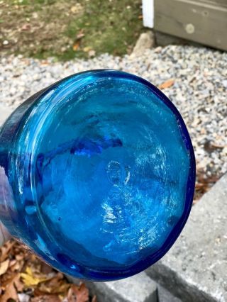 VTG BLENKO Aqua Blue glass Decanter 6525 “Hands On Hips” JOEL MYERS DESIGN MCM 6