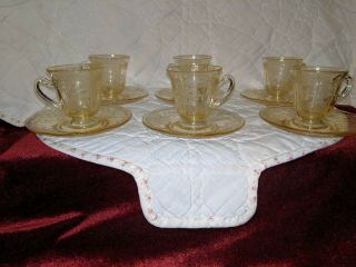 Fostoria June After Dinner Demitasse Cup and Saucer Topaz Yellow (6) 3