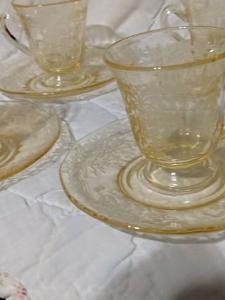 Fostoria June After Dinner Demitasse Cup and Saucer Topaz Yellow (6) 6