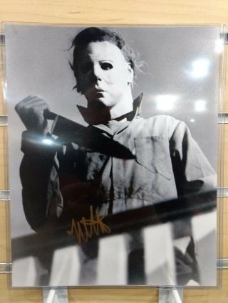 NICK CASTLE MICHAEL MYERS HALLOWEEN AUTOGRAPHED SIGNED 8X10 PICTURE C.  O.  A.  RARE 2