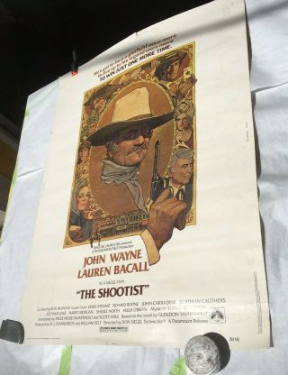 John Wayne Movie Poster The Shootist 1976 Ron Howard James Stewart