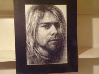 Nirvana Kurt Cobain Signed In Bottem Right Hand Corner 1996 Drawing