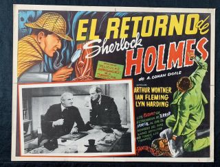 The Triumph Of Sherlock Holmes Mexican Lobby Card Arthur Wontner Rare 1935