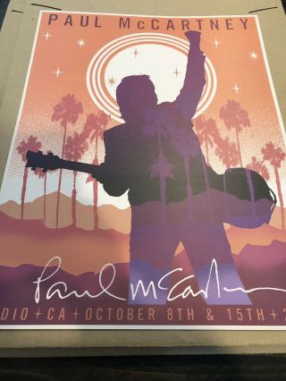 Paul Mccartney Concert Lithograph Indio Ca 2016 Poster