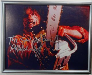 Signed Texas Chainsaw Massacre R.  A.  Mihailoff 8x10 Photo Framed Wpic