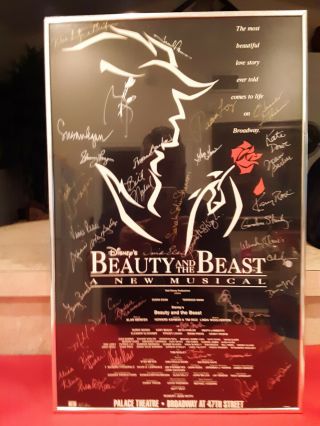 Beauty And The Beast Cast Signed Poster Palace Theater York Broadway