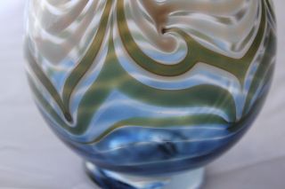 Nancy Freeman Signed Hand Blown Art Glass Bowl 1981 Made in USA 3