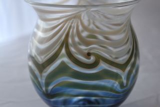 Nancy Freeman Signed Hand Blown Art Glass Bowl 1981 Made in USA 4