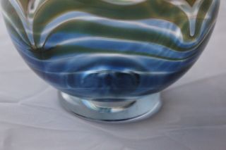 Nancy Freeman Signed Hand Blown Art Glass Bowl 1981 Made in USA 5