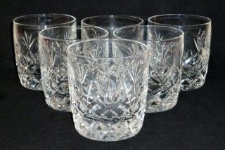 6 Pc Lenox Crystal Charleston Cut Old Fashioned Tumblers Whiskey Glasses 3 - 1/4 "