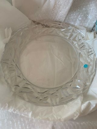 Nib Tiffany & Co.  Rock Cut Platter Crystal 12 " Serving Plate W Tiffany Blue Box