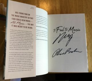 Neil Young Phil Baker Book “to Feel The Music” 1st.  Edition Signed Autographed