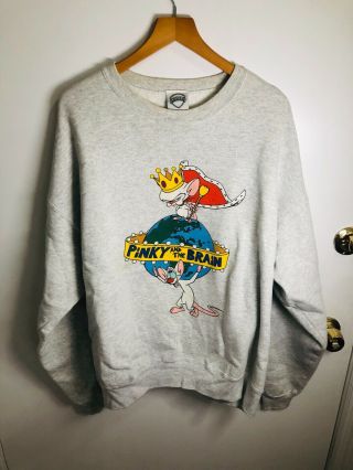 Vintage 1993 Pinky And The Brain Crew Neck Sweatshirt Xl 90s Jacket