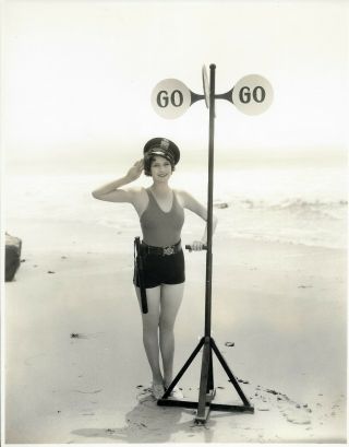 1920s Pin Up Girl Hollywood Studio Photograph Sexy Cop Helen Wright 373