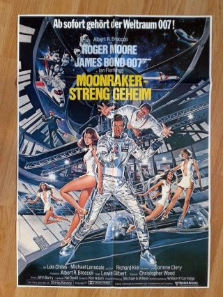 James Bond 007 - Rare German 1 - Sheet Poster Moonraker 1979 Roger Moore - Style A