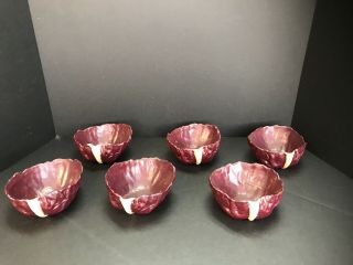 Patricia Garrett 6 Red Cabbage Bowls Great Impressions Handmade Pottery Ca Art