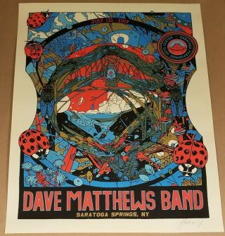 Dave Matthews Band Poster Saratoga Springs Signed/numbered By Artist /50