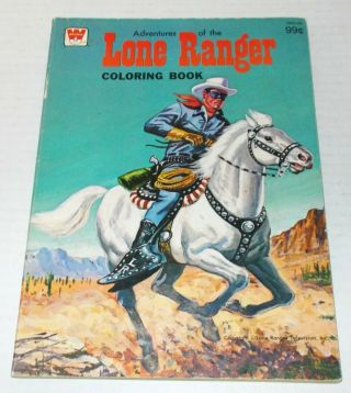 Vintage Lone Ranger Adventures Coloring Book Whitman 1975 Cowboy Tonto Silver