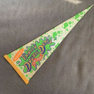 Rare Vintage Double Dare Live Pennant 1980s 1990s Tv Movie Prop Nickelodeon
