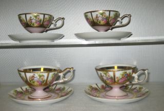 Set Of 4 Royal Vienna Cups And Saucers