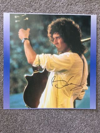 Brian May Guitarist Signed Queen Calandar Photo Page,  Proof